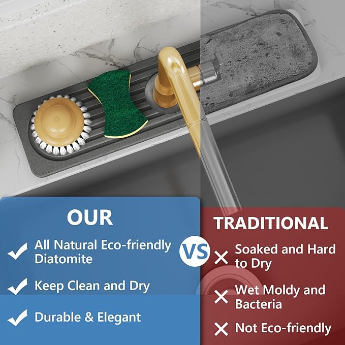 Stone Quick Dry Faucet Mat for Kitchen Sink Stone Faucet Mat for Kitchen Sink