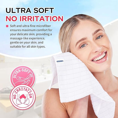 HOMERHYME Microfiber Washcloths, 50 Pack Wash Cloths Face Towel, Soft Lint Free