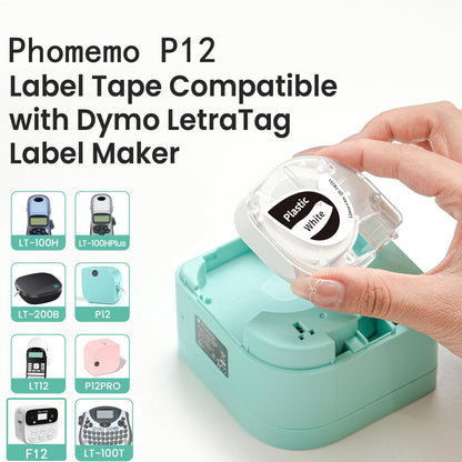 Phomemo P12 Satin Ribbon Label Tape for Gift Wrapping, Bows, Craft Wedding, 12mm x 2m Compatible with Dymo Label Maker Refills LT-100H LT-100T 200B, Phomemo P12 P12-Pro, LT12, F12,3 Pack, Blue Ribbon