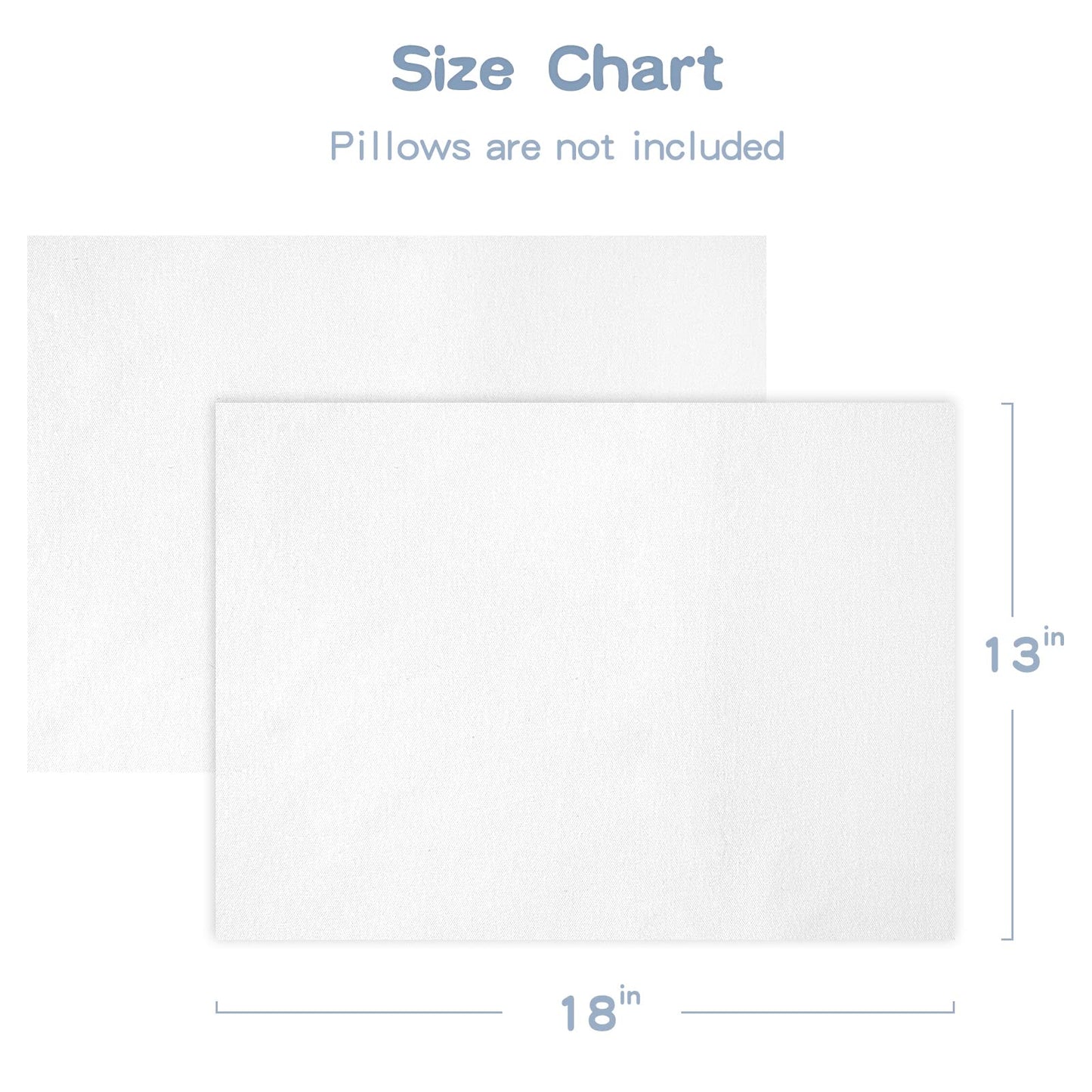 Zenssia Organic Cotton Toddler Pillowcase/Travel Pillowcase Pack of 2 Set 13x18 Inches with Envelope Closure - Soft & Breathable Baby Pillow Case Cover Solid White