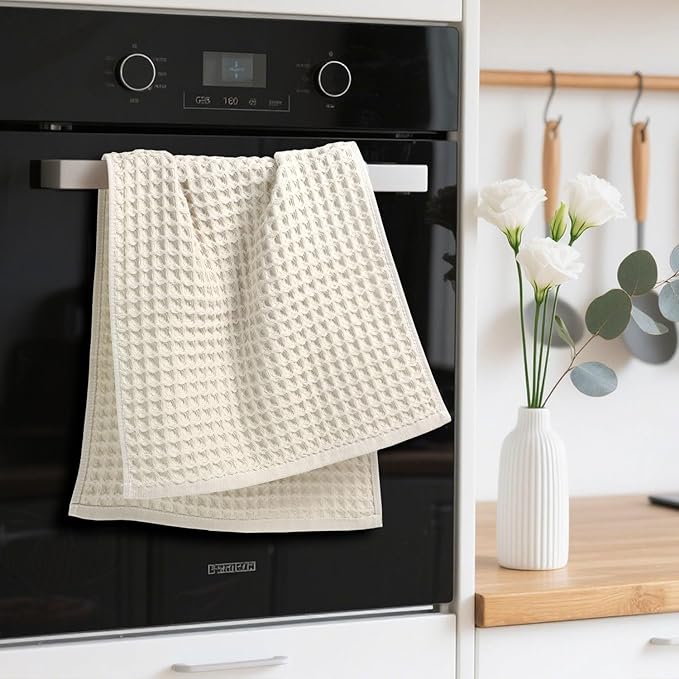 Jacquotha Waffle Hand Towels 5-Piece – Cotton, Quick Dry, Lint Free, 13” x 29”