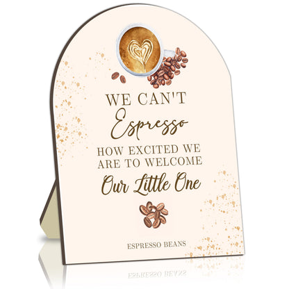 Coffee Bar Wooden Table Sign, Coffee Welcome Sign for Baby Shower, Caffeinated Drink Board for Babies Party, Baby Shower Table Signs, Espresso Bean Drinking Station Board, Babies Party Drink Signs