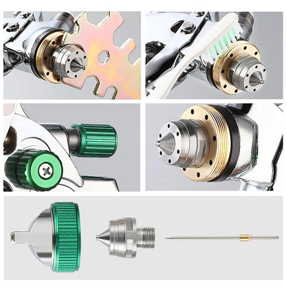 ENDOZER Professional HVLP Spray Gun Set Gravity Feed Air Spray Gun with 1.4, 1.7, 2.0mm Nozzles 20oz 600cc with Gauge for Auto Paint, Primer, Clear/Top Coat & Touch-Up (Not Suitable for Latex Paint)
