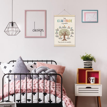 DOI-LANEE Inspirational Motivational Daily Gratitude Poster Hanger Frame, Mental Health Affirmation Wall Art 16x12 Inch, Therapy Counseling Office Wall Decor, Psychology Gifts