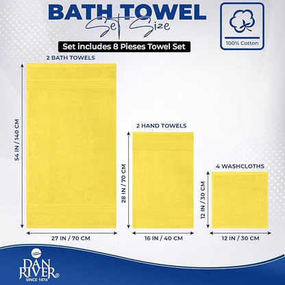 DAN River 8 PC Luxury Bath Towels