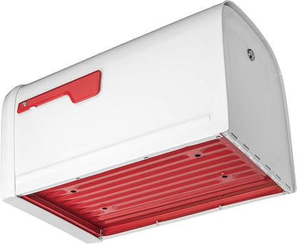 Architectural Mailboxes 6300W-10 Oasis 360 Mailbox, White | Galvanized steel build with a secure steel cam lock, dual access doors, and hopper delivery door. USPS approved.