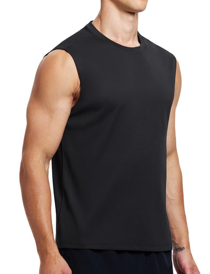 ALLTHRO Mens Workout Tank Tops Quick Dry Sleeveless Running Shirts Gym Muscle Bodybuilding Shirts for Men Black,XX-Large