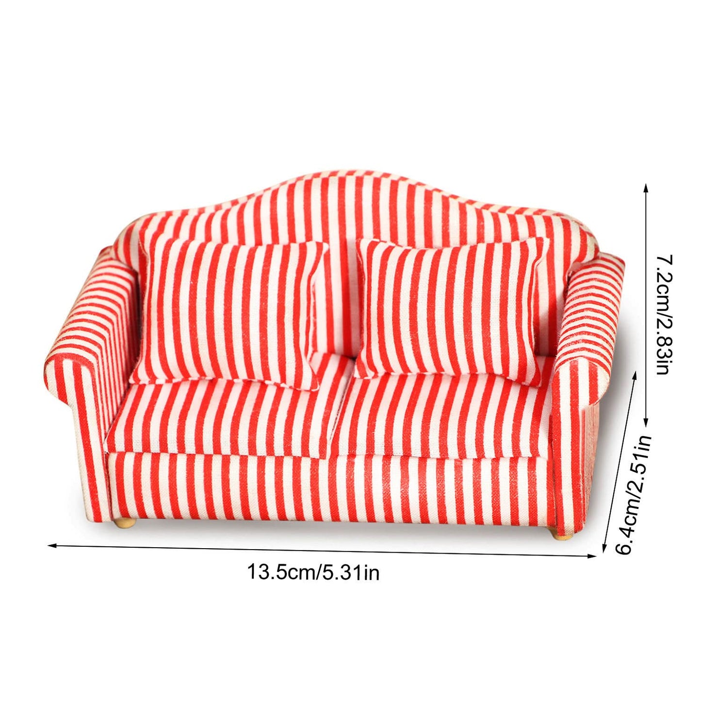 Cutemini Miniature Furniture Fidge and Double Sofa Couch 1:12 Dollhouse Furniture