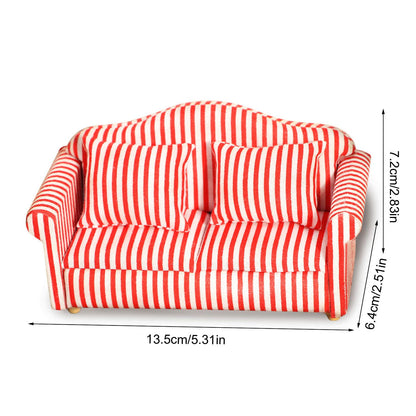 Cutemini Miniature Furniture Fidge and Double Sofa Couch 1:12 Dollhouse Furniture