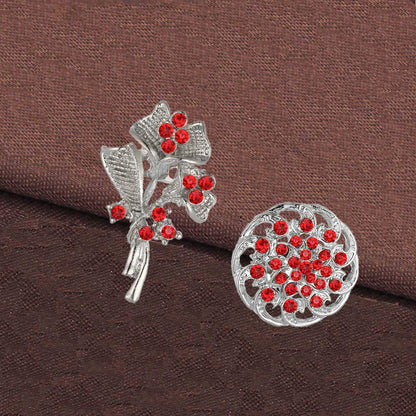 Ezing Lot 24pc Shining Rhinestone Crystal Brooches Pins DIY Wedding Bouquet Kit (H)