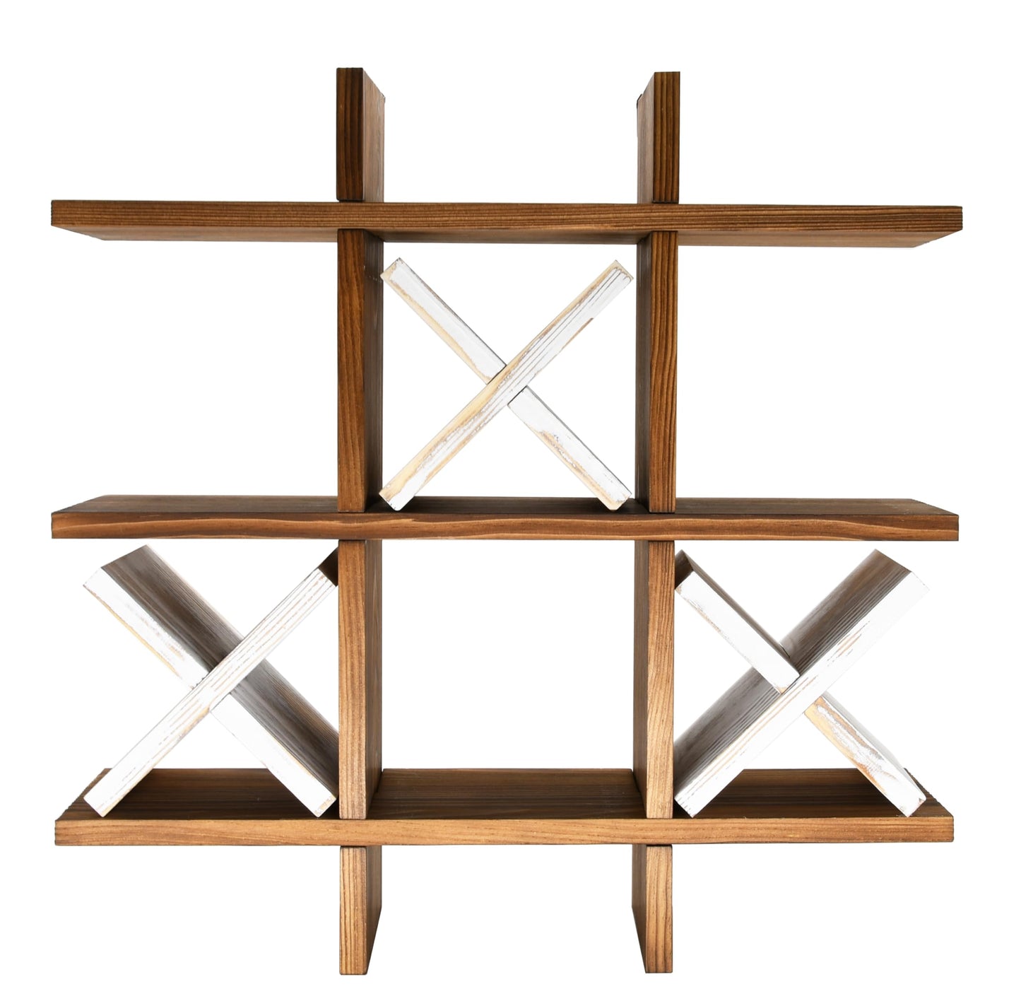 Owlgift Tic Tac Toe Toilet Paper Holder Rack Rustic Burnt Wooden Toilet Paper Storage Bathroom Hanging Storage Wall Mounted Shelves Décor for Toilet Tissue Farmhouse