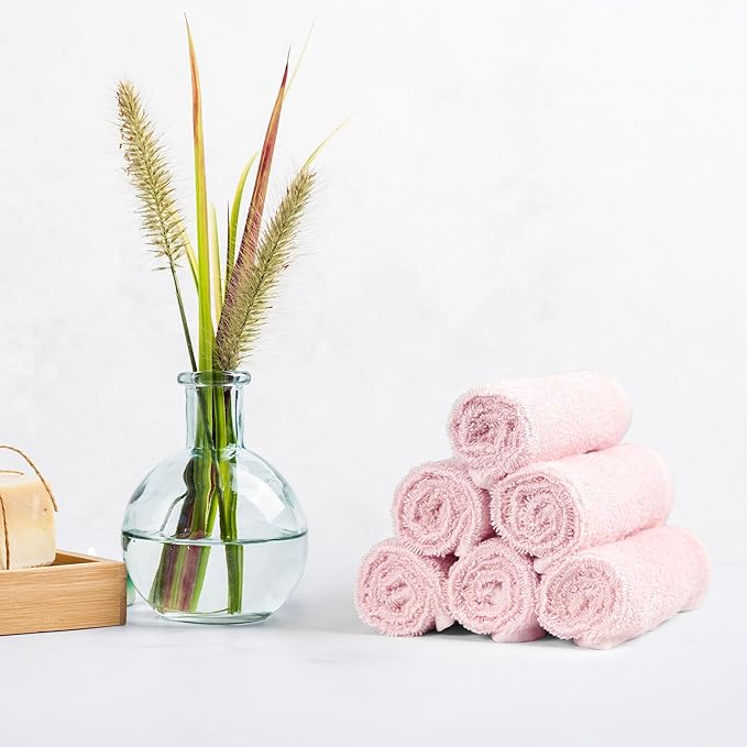 Amazon Basics Highly Absorbent, Fast Drying 100% Cotton Washcloths