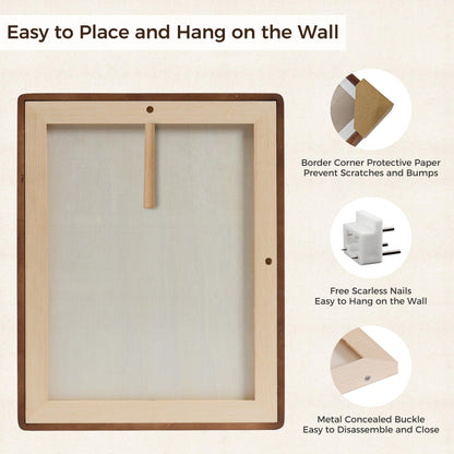 11 x 14 Picture Frame,Solid Wood Photo Frame with Tempered Glass,Desk Picture Frames 8 x 10 with Mat or 11 x 14 Without Mat for Wall Decor