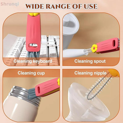 3 in 1 Cup Lid Cleaning Brush, 3 in 1 Multifunctional Cleaning Brush Portable