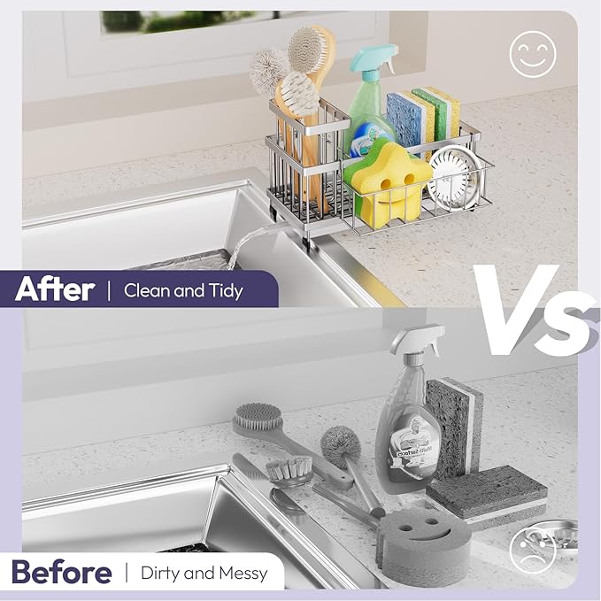 SWTYMIKI Sink Caddy Sponge Holder