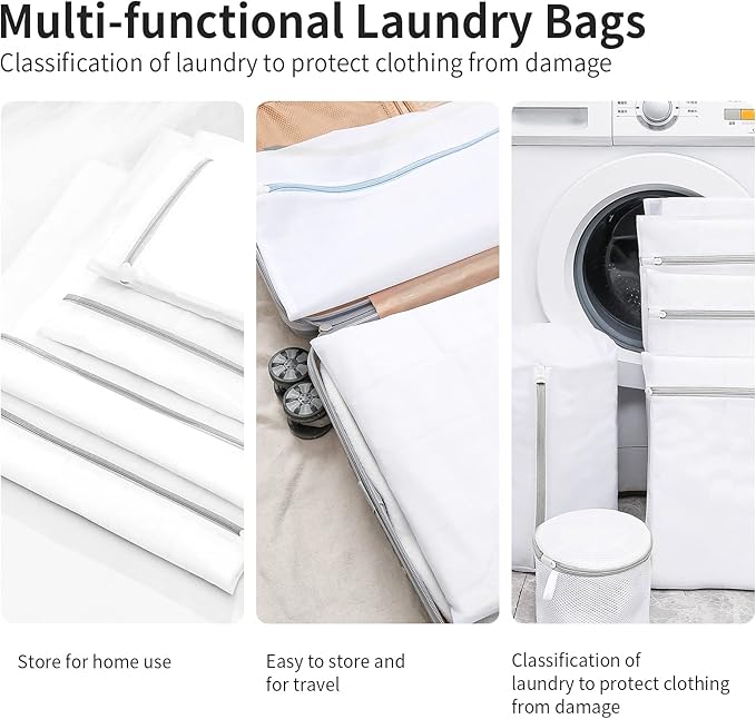 3 Pack Mesh Laundry Bags Medium by MDSXO- Fine Durable Lingerie Delicates Bag