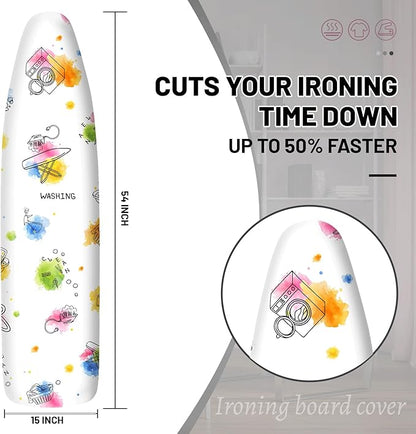Extra Thick Ironing Board Cover and Pad, 15x54 Ironing Board Cover, Resist