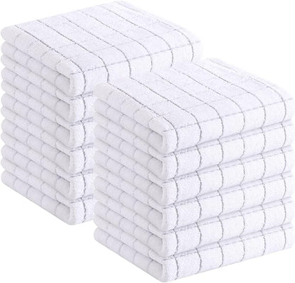 Homaxy 100% Cotton Terry Kitchen Towels, Checkered Designed, Soft and Super
