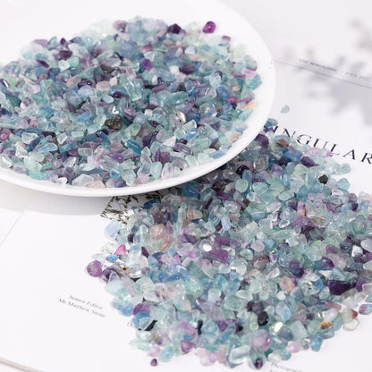 SUNYIK Fluorite Tumbled Chips Stone Crushed Crystal Quartz Pieces Irregular Shaped Stones 1pound(about 460 gram)