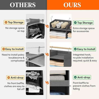 Lifewit Dual-Row Shelf Hanging Closet Organizer and Storage, Clothes Shelves
