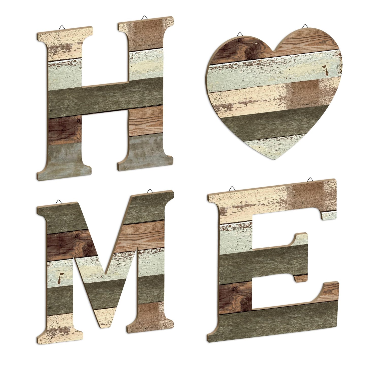 Putuo Decor Rustic Wood Home Wall Decoration, Decorative Hanging Plaques, Home Wall Art Letters Set Decor, for Living Room Bedroom Entryway Hallway