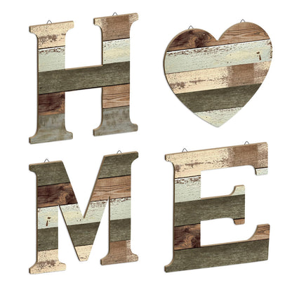 Putuo Decor Rustic Wood Home Wall Decoration, Decorative Hanging Plaques, Home Wall Art Letters Set Decor, for Living Room Bedroom Entryway Hallway