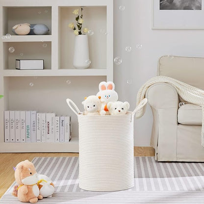 VIPOSCO Large Laundry Hamper, Tall Woven Rope Storage Basket