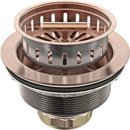BOTEMY B9171 Copper Kitchen Sink Drain Kit 3 1/2 Sink Strainer