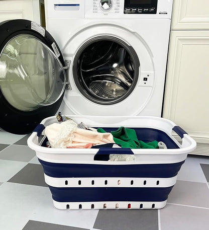 SAMMART 42L Collapsible Plastic Laundry Basket