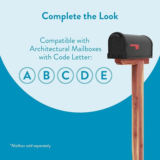 Architectural Mailboxes DPK000AM Drive-in Post, No Size, Aromatic Cedar | Naturally weather-resistant post with a no-dig ground spike and a classic grain finish that ages gracefully outdoors.