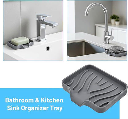 Grevosea Sponge Holder for Kitchen Sink, Silicone Dish Sponge Holder