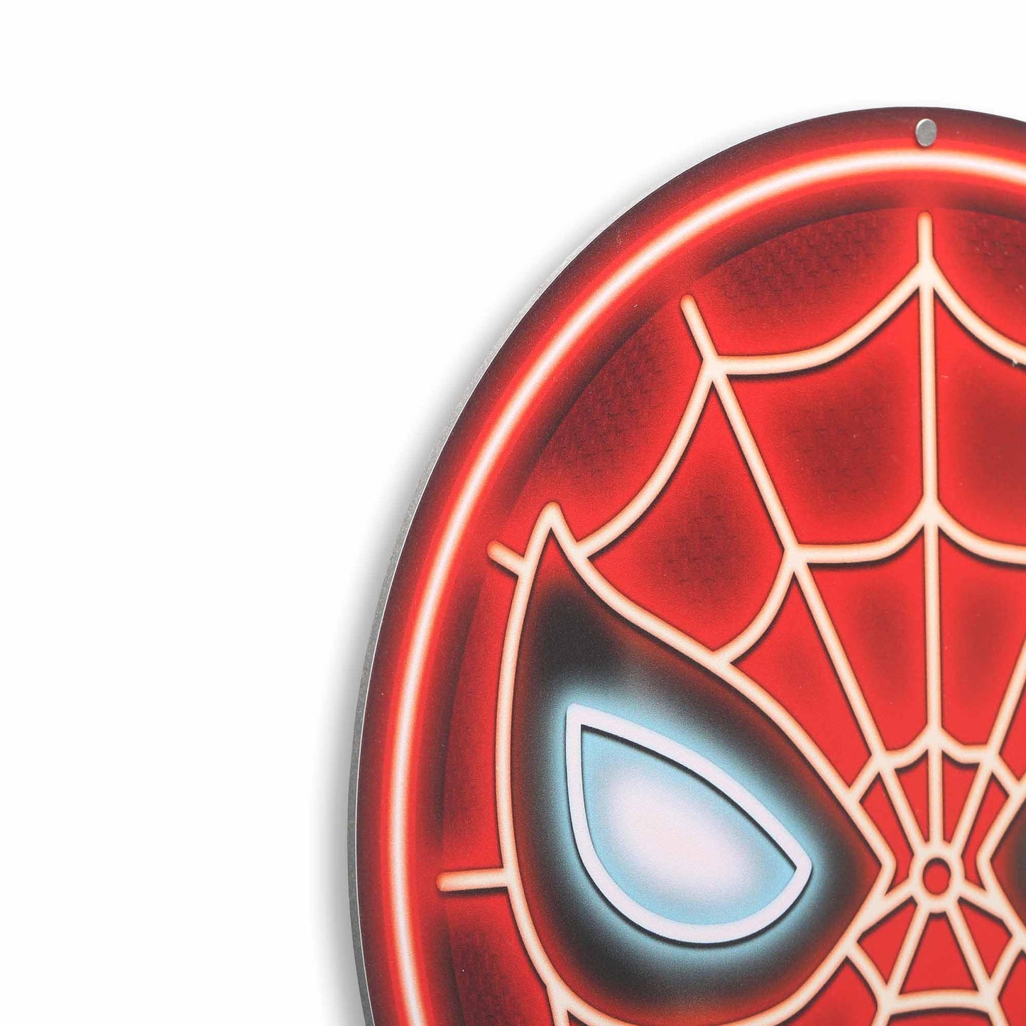 Open Road Brands Marvel Spider-Man Mask Round Metal Sign - Fun Spider-Man Wall Decor for Man Cave or Movie Room