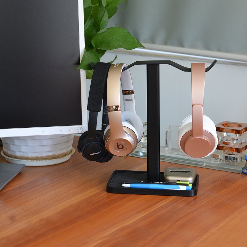 Avantree Neetto HS908 - Dual Headphones Stand for Desk, Aluminum Alloy & Metal Gaming Headsets Holder Hanger