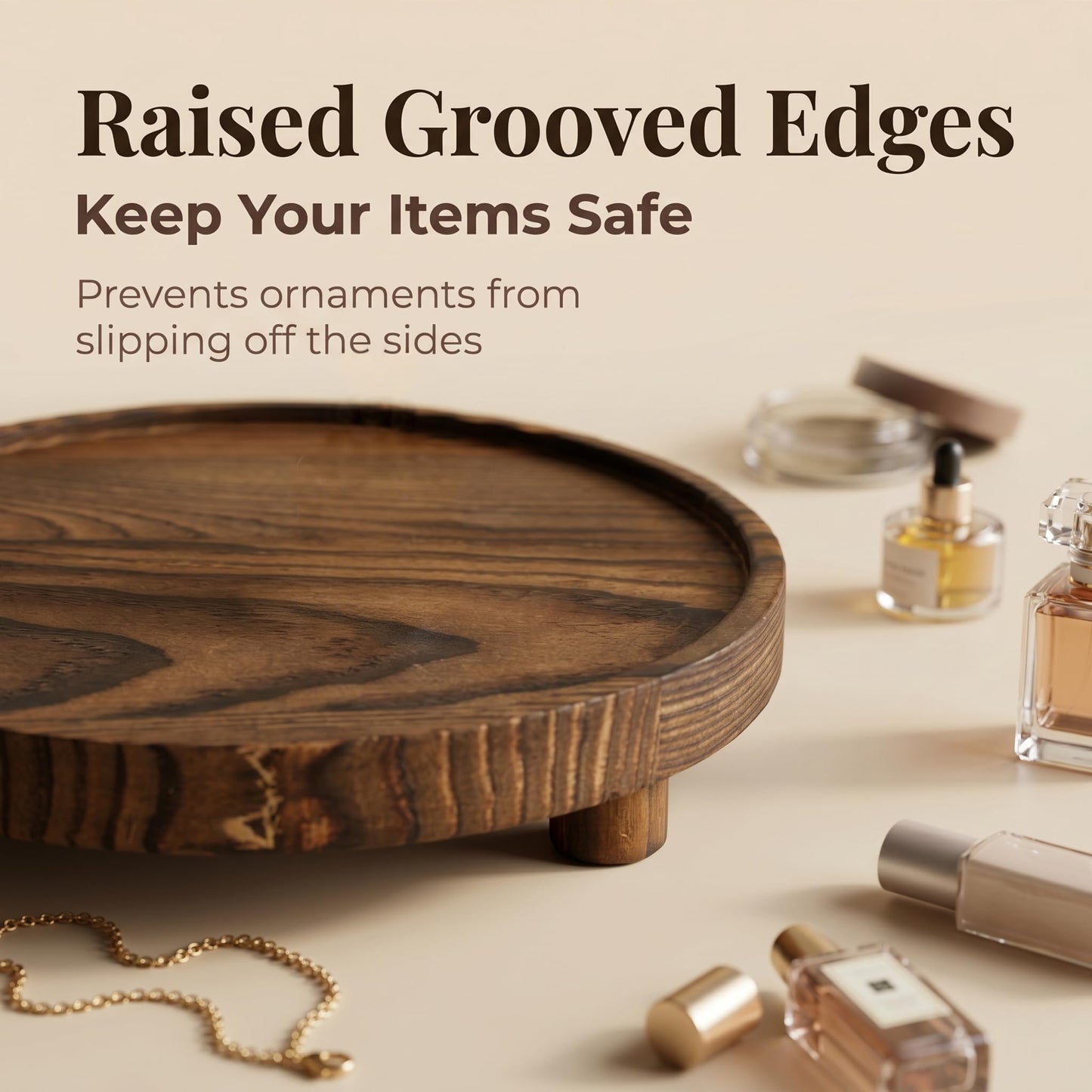 QZV 6 PCS 5/6/8 Inch Wooden Risers for Display Wood Pedestal Stand Round Mini Tray Stand Rustic Riser Tray Tiered Tray Decor for Party, Wedding, Birthday, Baby Shower,Home Décor