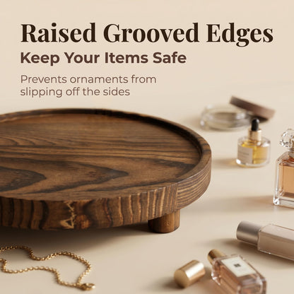 QZV 6 PCS 5/6/8 Inch Wooden Risers for Display Wood Pedestal Stand Round Mini Tray Stand Rustic Riser Tray Tiered Tray Decor for Party, Wedding, Birthday, Baby Shower,Home Décor