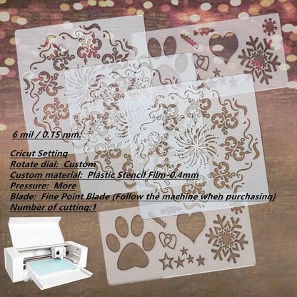 BANLTRE 32 Pieces 6 mil Transparency Blank Template Material Stencils Mylar for Cutting Paper Clear Sheet 12 × 12 inch (32-6 mil)