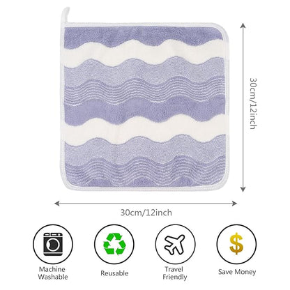 SINLAND Absorbent Coral Velvet Washcloth Ultra Soft Microfiber Face Towels 12 x