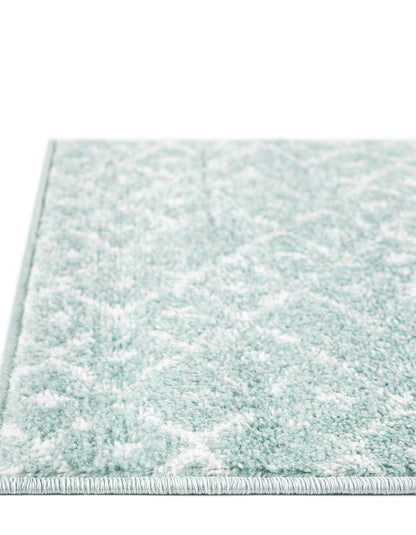 Rugs.com - Paxon Trellis Rug – 16 Ft Runner Aqua Easy-Clean Rug – Modern Hallway Runner, Stain-Resistant Entryway Decor