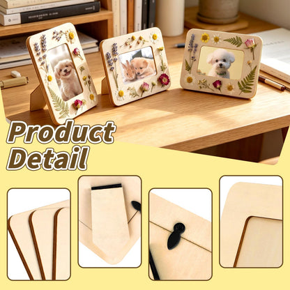 VOKOY 40 Pack Small Wooden Picture Frames for Crafts, 2" x 3" Photos DIY Wood Picture Frame Mini Unfinished Standing Photo Frames Crafts Wood Decorate for Father's Day Wedding Party Gifts