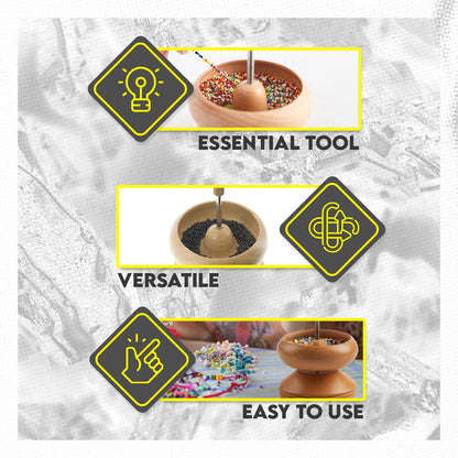 SE Standard Wooden Bead Spinners with Knob - Efficient Crafting Tool for Jewelry Making - JT-BS04