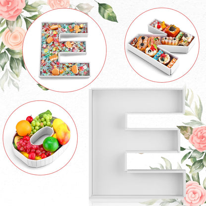 Rossesay 3 Pcs Large Charcuterie Letter Fillable Tray 12'' Charcuterie Board DIY Cardboard Letter Trays Box for Food Berry 1st Birthday 2nd Anniversary Baby Shower Party Dessert Table