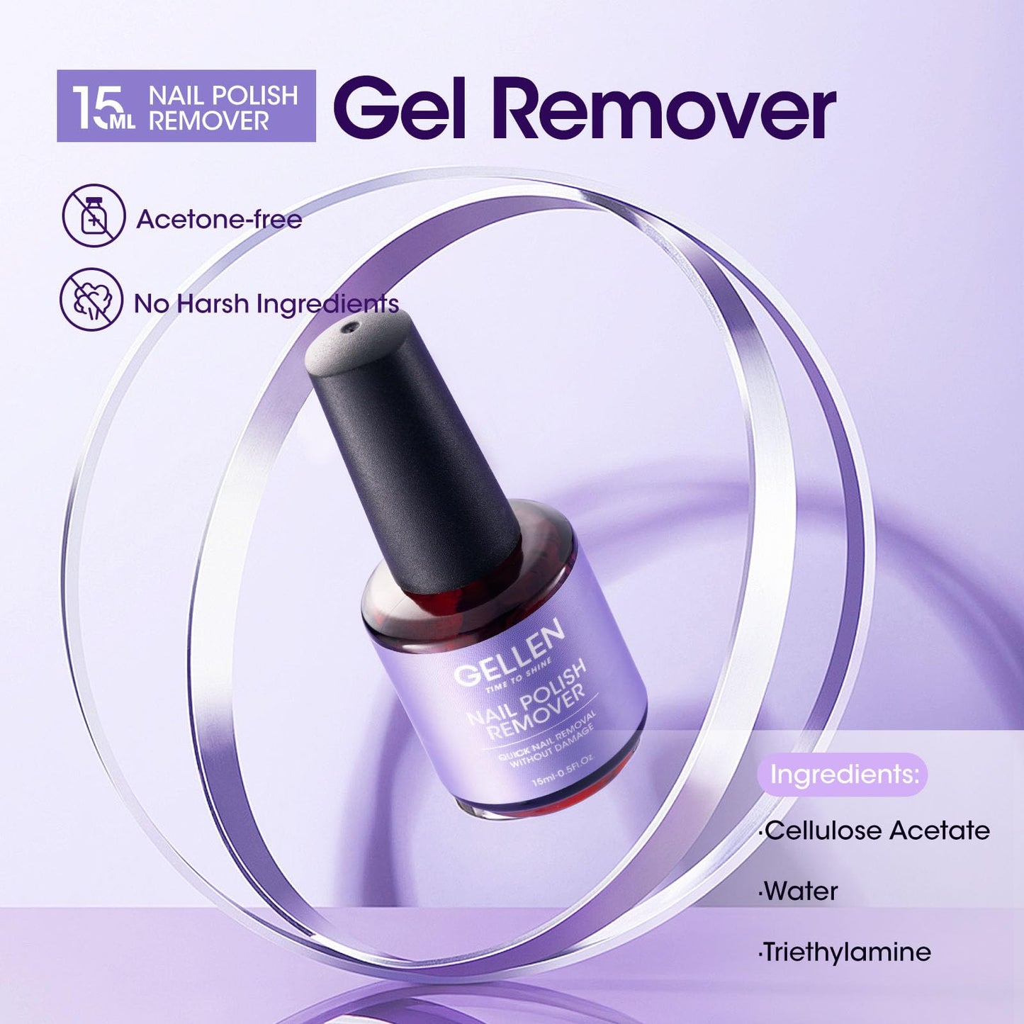 Gellen Gel Nail Polish Remover Kit, Gel Polish Remover for Nails with Liquid Latex Tape Cuticle Oil and Manicure Tools, Quick & Easy Gel Remover in 3-5 Minutes, No Soaking Or Wrapping