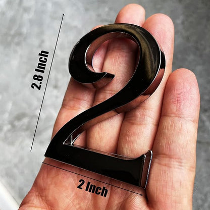 Black Mailbox Numbers, Self Adhesive Door Address Sign Number Stickers for Aprtment Office Home Room, Metal Shiny, Suit for Outside or Indoor. (Dark, 2.75" - Set of 20)