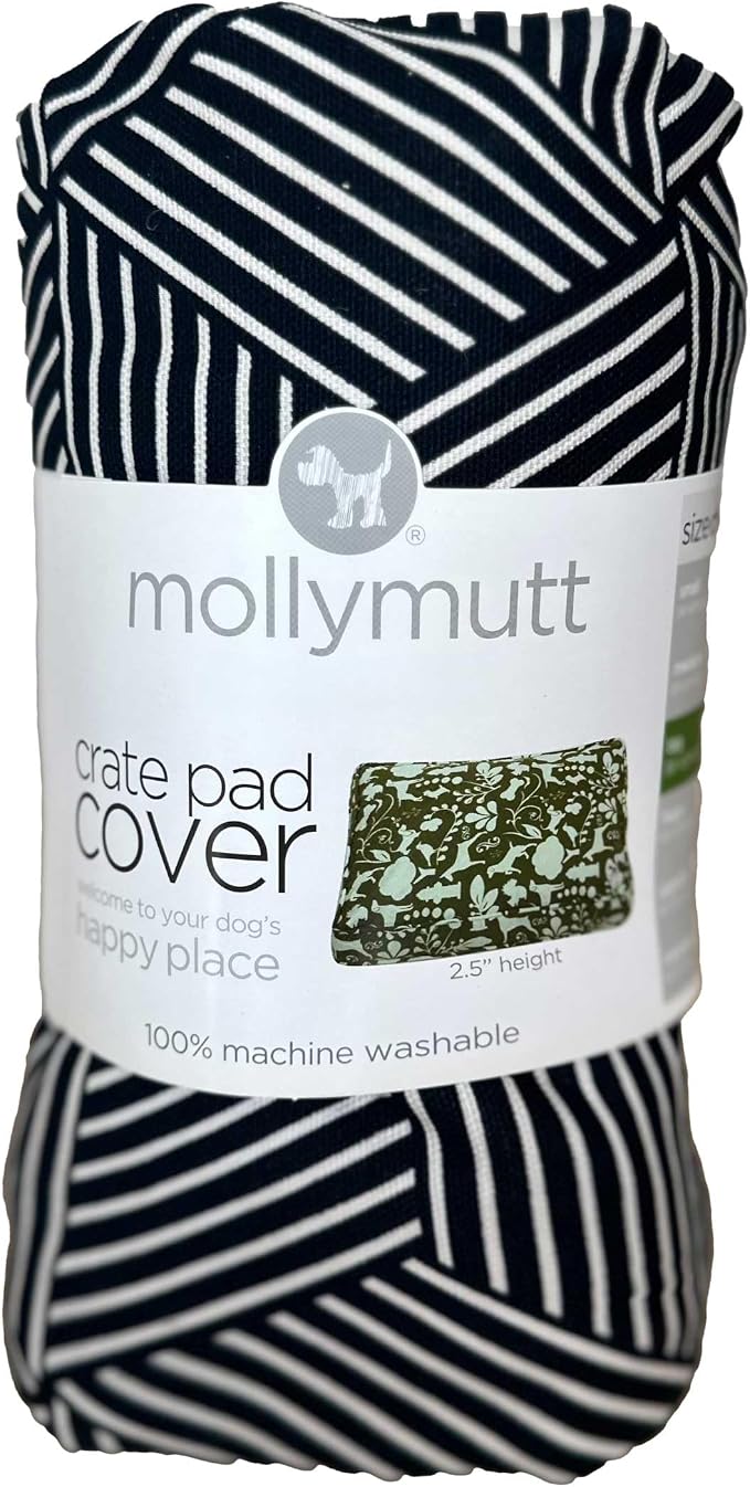 Molly Mutt Dog Crate Pad Cover, 100% Cotton Canvas Cover for Dog or Puppy Crate Bed, Durable, Washable, and Free of Harmful Chemicals, Pre-Shrunk, 24"x18"x2.5", Rough Gem