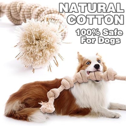 Dog Rope Toy, Rope Toys for Dogs Aggressive Chewers, for Large Dogs for Cleaning Teeth, Bite Resistant, 4 Pack