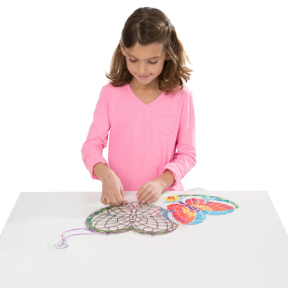 Melissa & Doug Stained Glass Made Easy Activity Kit: Butterfly - 140+ Stickers Kids Sticker Stained Glass Craft Kit; Sun Catchers for Kids Ages 5+