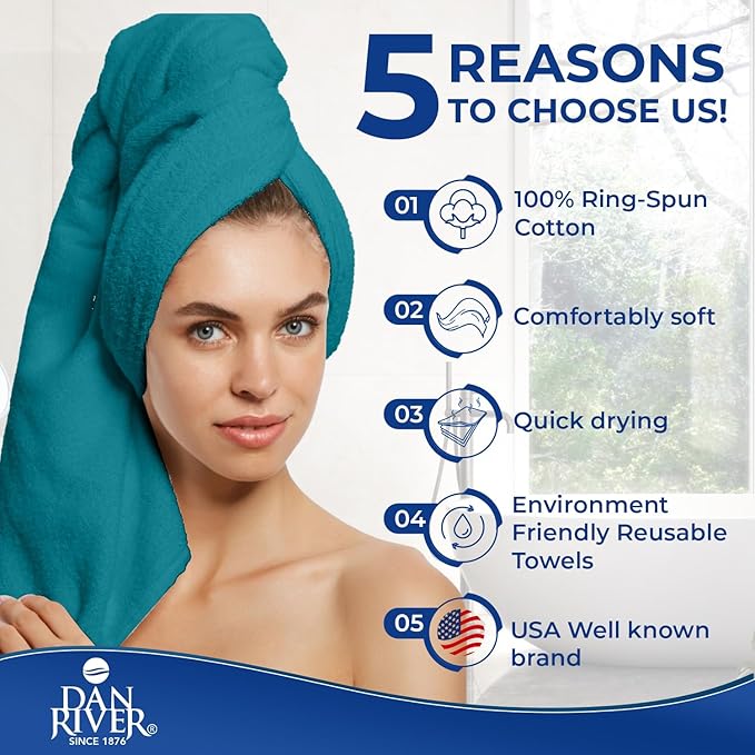 DAN RIVER 8 PC Luxury Bath Towels