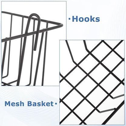 8Pcs Wire Basket, Grid Panel Hanging Wire Baskets,