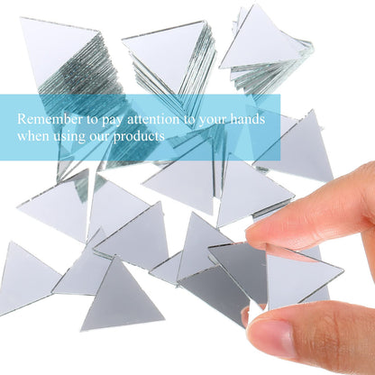 Jetec 300 Pieces Mirrors Tiles Triangular Small Mirrors Mosaic Tile DIY Glass for Art Wall Door Home Decorations