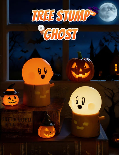 Cute Ghost Campfire Lamp, Halloween Decor,Kids Night Light，Adjustable Dimmable Rechargeable Night Light for Kids, Girls, Boys Gifts,Halloween,Christmas Decorations
